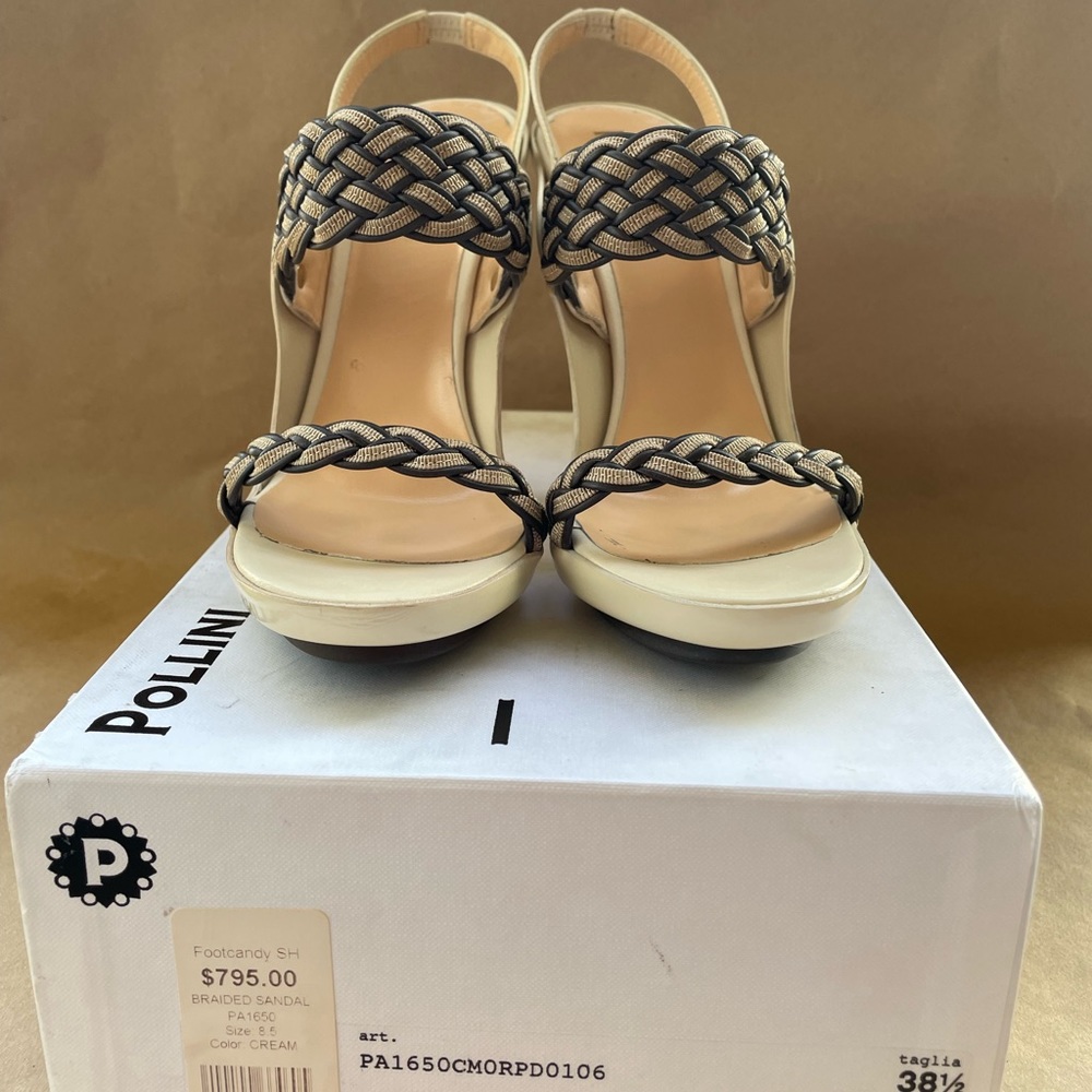 Pollini Cream Sandals (Size 8 1/2)